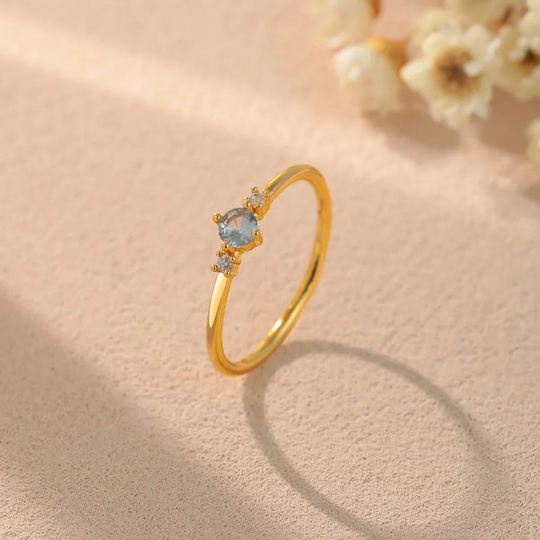 Retro Copper Ring for Women Featuring Polka Dots Design with Zircon Inlay