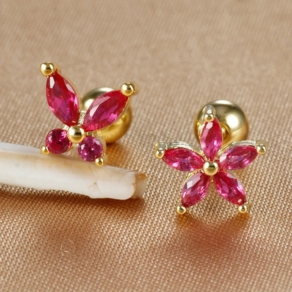 1 Piece Simple Style Geometric 304 Stainless Steel Zircon Ear Studs