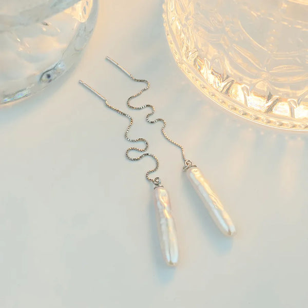 New Arrival Freshwater Pearl Baroque Dangle Earrings S925 Silver High-End Ear Wire Women Luxury Minimalist Design Sensation Earrings