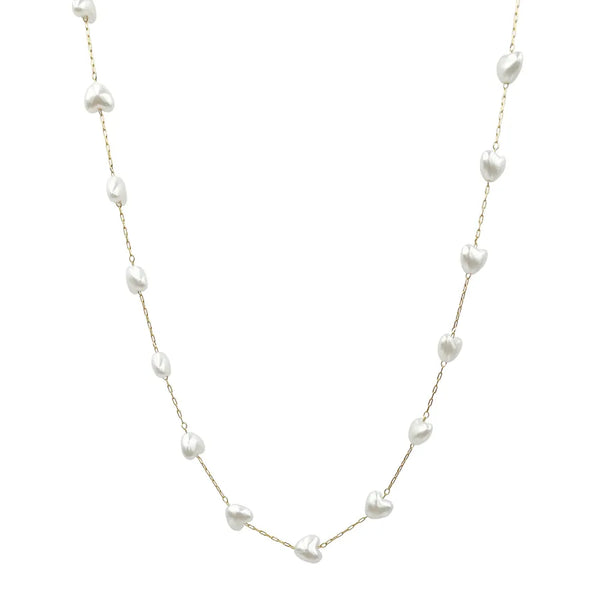 Wholesale Jewelry Simple Style Heart Shape 304 Stainless Steel Shell 14K Gold Plated Chain Stainless Steel Necklaces