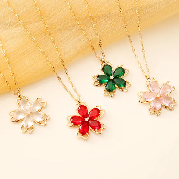 Alloy 18K Gold Plated Fashion Plating Flower Necklace