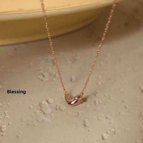 Heart Shape Pendant Necklace for Women in 925 Sterling Silver with 18K Gold Electroplated and Artificial Diamond, Cable Chain