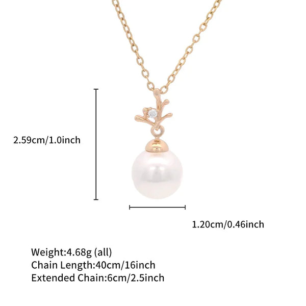 Wholesale Jewelry Elegant Basic Simple Style Geometric Copper Artificial Pearls 18K Gold Plated Plating