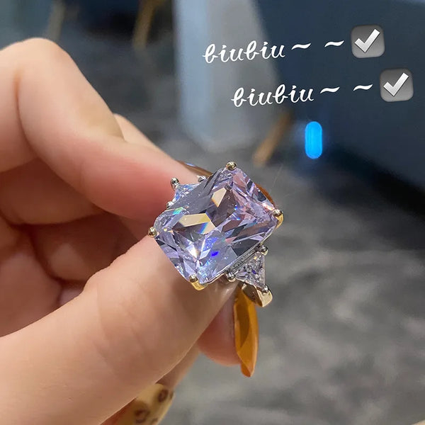 Copper Geometric Zircon Crystal Rings