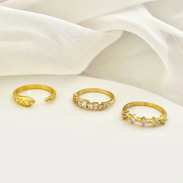 New  Ornament Ring  Hot Copper Inlaid Zircon 18K Gold Plating Simple Women's Fashion Ring