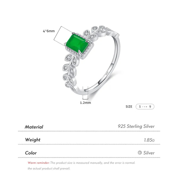 925 Sterling Silver Zircon Rectangle Rings