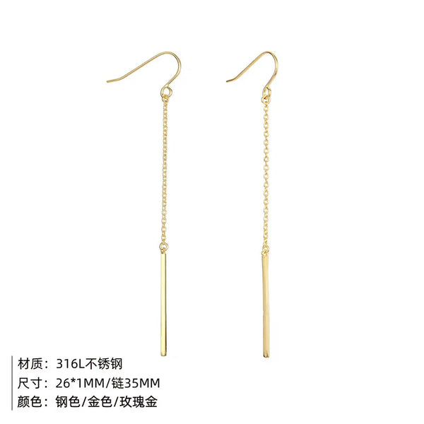 fashion stainless steel no inlaid earrings