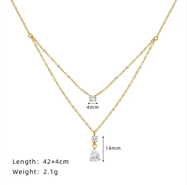 Wholesale Jewelry Simple Style Solid Color 304 Stainless Steel 18K Gold Plated Micro Super Whisper Thin Chain Layered Necklaces