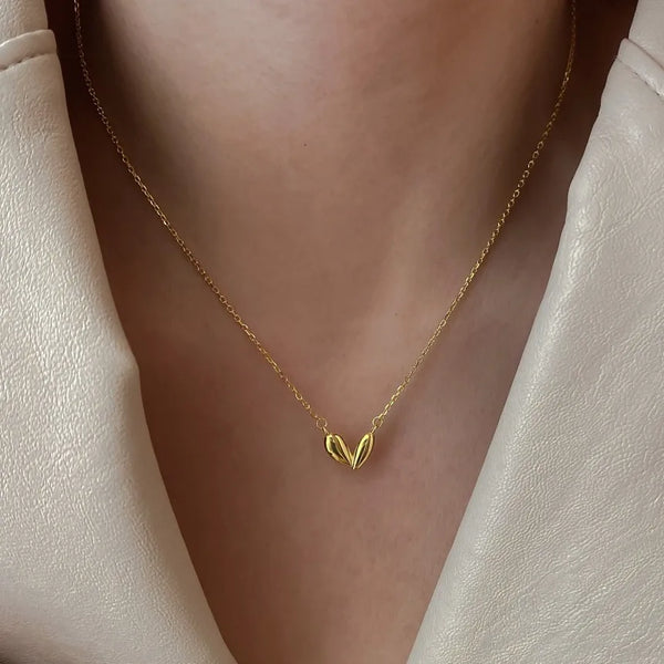 925 Sterling Silver Heart Shaped Necklace For Women Cute Choker Versatile Fashion Jewelry New Style Ins Wind Doll And Crown Design