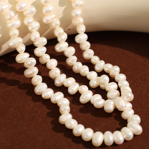 304 Stainless Steel Freshwater Pearl Ion Plating (IP) Beaded Chain Beaded Polishing Round Necklace