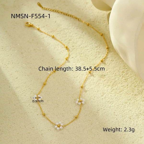 Wholesale Jewelry Classic Style Flower 304 Stainless Steel Plating Necklace