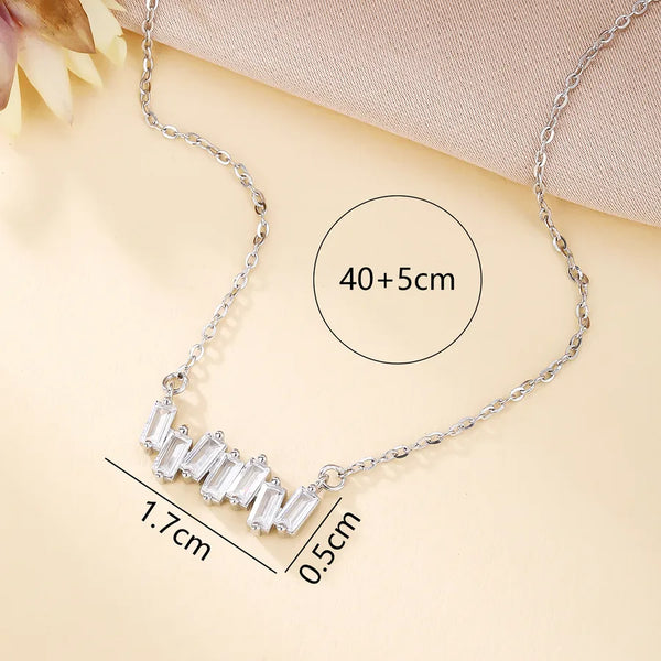 1 Piece 925 Sterling Silver Rectangle 925 sterling silver cable chain Pendant Necklace