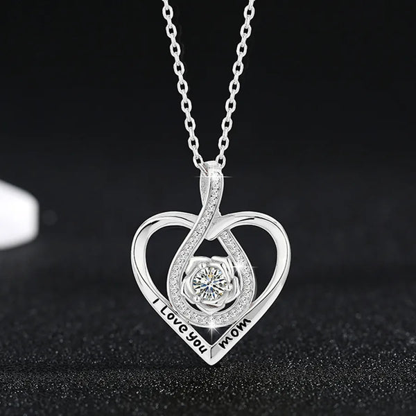 Classic S925 Sterling Silver Flower Inlaid Zircon Necklace for Women, High-End Engraved Collarbone Chain, Mother's Day Gift Jewelry