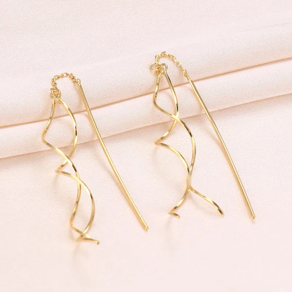 1 Pair 925 Sterling Silver Geometric Drop Earrings