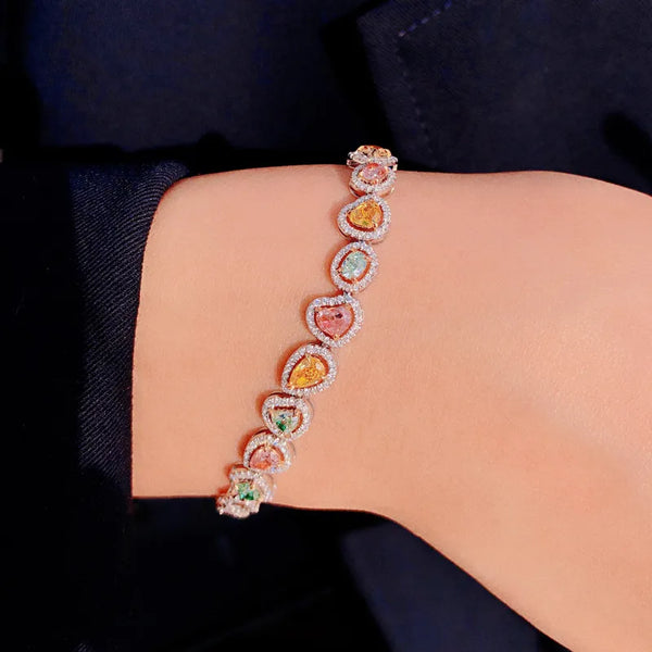 Copper Diamond Geometric Gem Crystal Bracelets