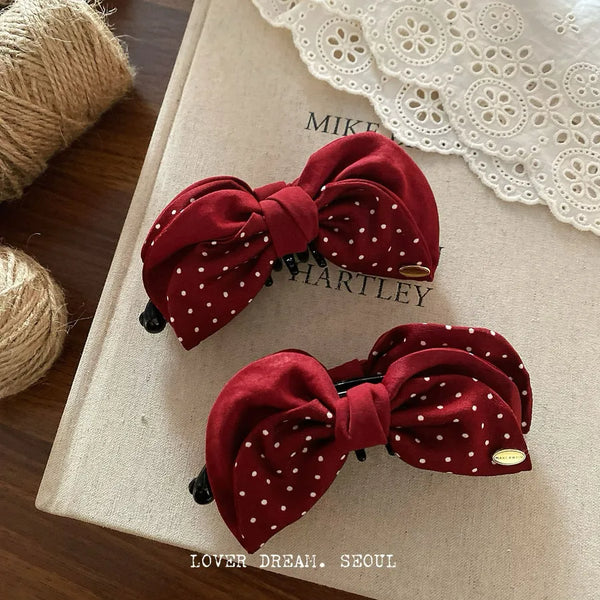 New Christmas New Year Plaid Banana Clip Women's Solid Color Hair Clip  Style