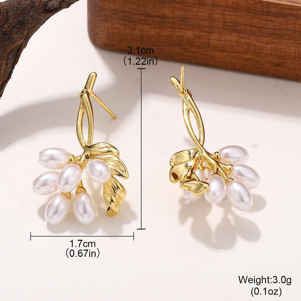 1 Pair Casual Elegant Original Design Flower Copper ABS 16K Gold Plated Ear Studs