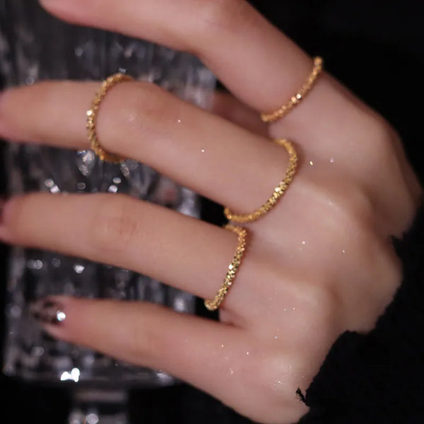 Waves Electroplated Copper Ring for Women in Gold, Featuring  Design