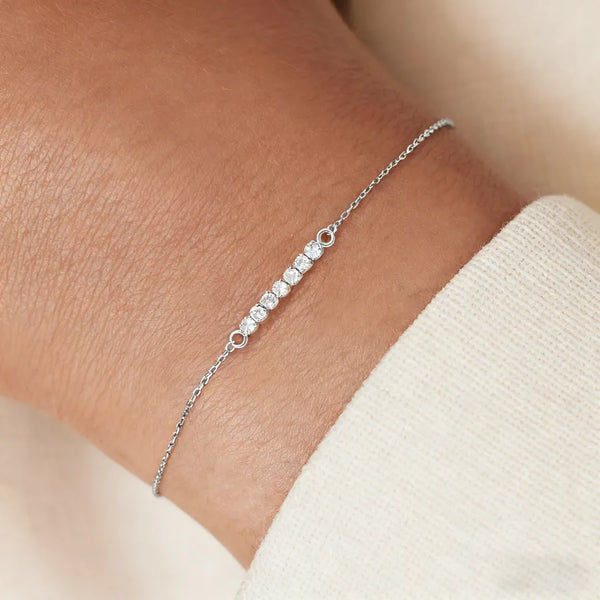 New Simple Fashion Gold / Silver Micro Pave Zircon Smile Accessories 201 Stainless Steel Chain Women's Bracelet 18K Gold Plated