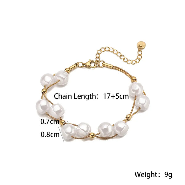 Simple Style Commute Geometric 304 Stainless Steel cable chain Bracelets In Bulk
