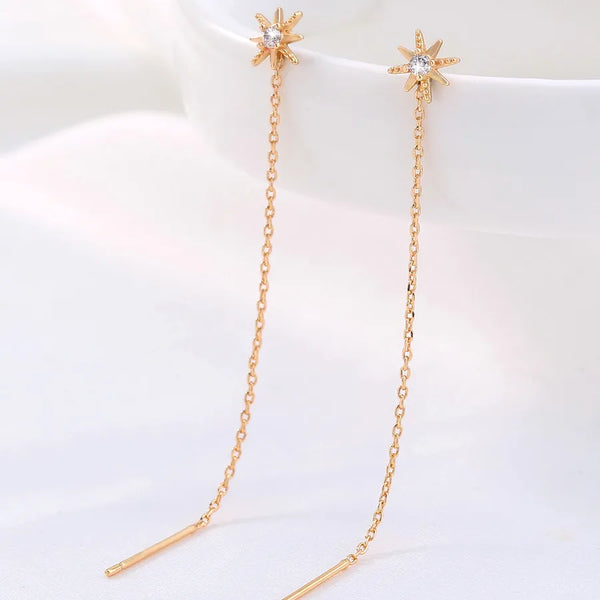 1 pair ig style simple style flower plating inlay copper zircon gold plated ear line
