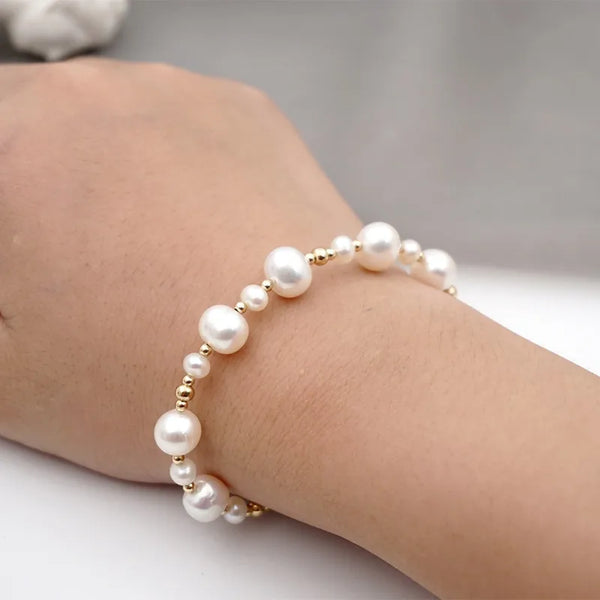fashion round pearl copper beaded bracelets 1 piece