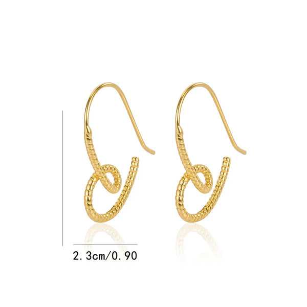 1 Pair 925 Sterling Silver Heart Shape 18K Gold Plated Earrings