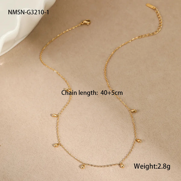 Wholesale Jewelry Minimalist Style Simple Style Commute Water Droplets 304 Stainless Steel Necklace