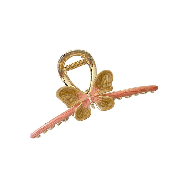 simple style butterfly alloy epoxy hair claws