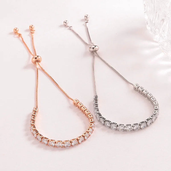 Adjustable  Fashion Crystal Zirconia Bracelet Women's Gift For Best Friend Geometric Pattern Simple Style