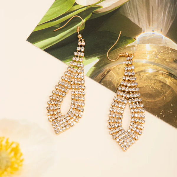 Long-Lasting Plated Geometric Copper Elegant Luxurious Plating Inlay Ear Studs