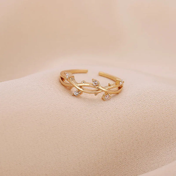 simple style solid color copper plating open rings