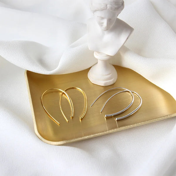 korean version of s925 sterling silver earrings ins simple temperament all-match u-shaped earrings earrings gold-plated earrings