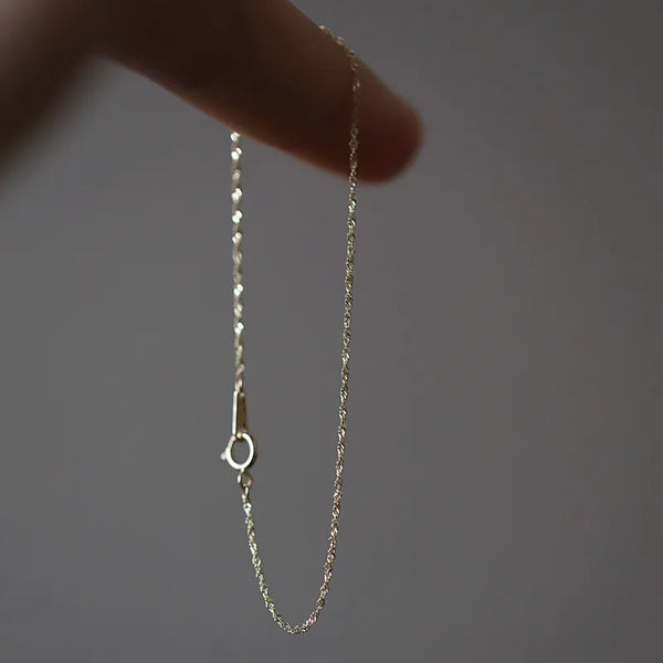 1 Piece 925 Sterling Silver Solid Color 925 sterling silver cable chain Bracelets
