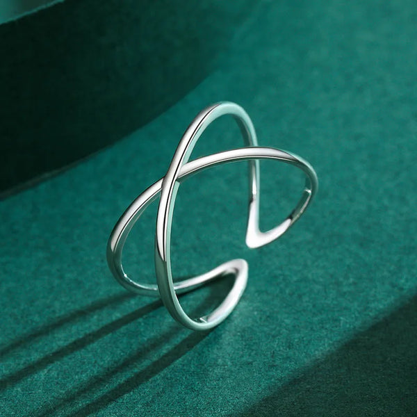 1 Piece 925 Sterling Silver Cross Open Ring
