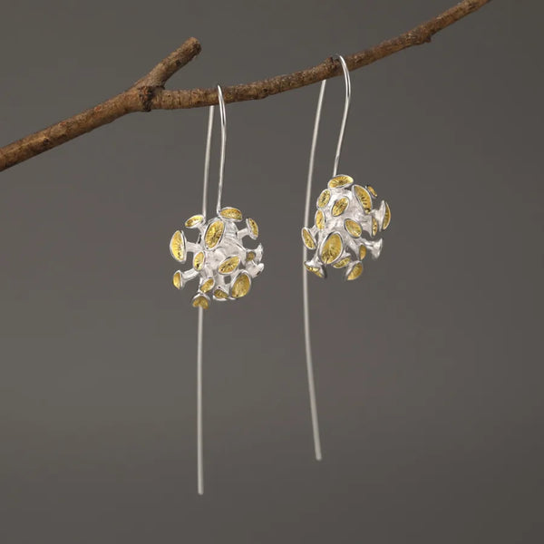 S925 Sterling Silver Green Radish Earrings Healing Green Plant 18K Gold Plated Three-Dimensional Artistic Jewelry
