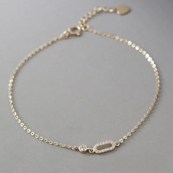 Elegant Versatile Fashionable Women's Bracelet S925 Sterling Silver Geometric Pattern Diamond Embedded Quadrilateral Craft