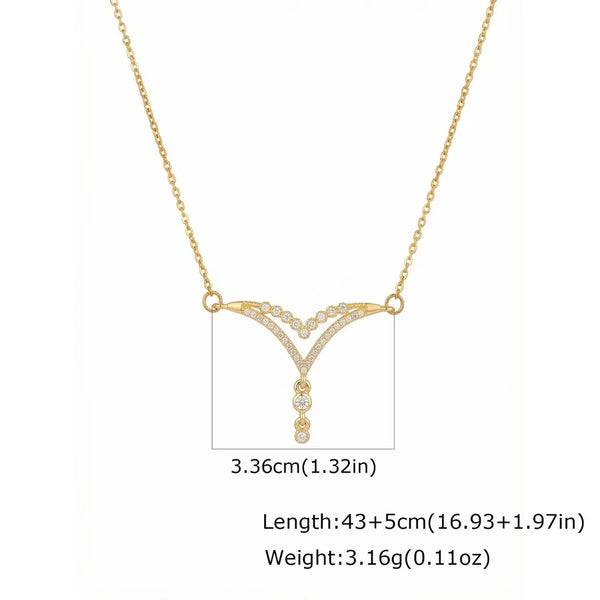 Solid Color Necklace for Women with Claw Setting, 201 Stainless Steel, 18K Gold Plated Electroplated Finish, Zircon Inlay, Cable Chain