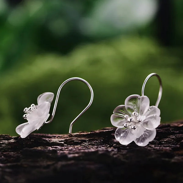Elegant Small 925 Silver Earrings Women's Jewelry Ear Decorations Floral Design Park Casual Formal Occasions Gift For Her
