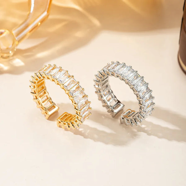 Rainbow Open Ring for Women in Gold Electroplated Copper Featuring Elegant Design