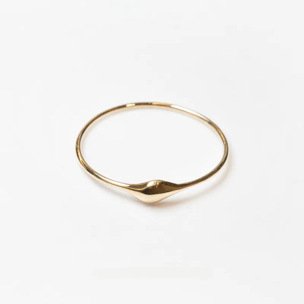 Water Droplets Ring for Women in Simple Style, 925 Sterling Silver with 18K Real Gold Electroplated Plating