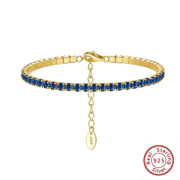 925 Sterling Silver Tennis Chain Tennis Bracelet Casual Simple Style