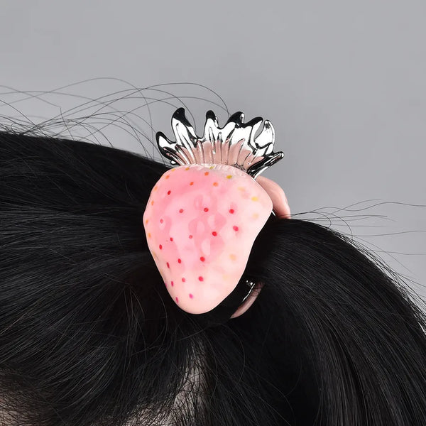Creative Strawberry Apple Core Hair Clip Simple Fashion Accessory Fresh Style Hair Decoration Elegant Women's Headwear