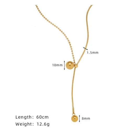 Wholesale Jewelry Simple Style Solid Color 304 Stainless Steel 18K Gold Plated Stainless Steel Necklaces