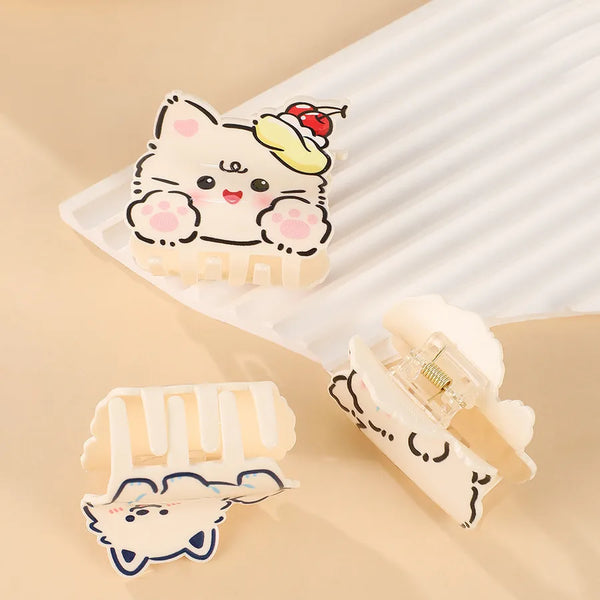 Acrylic Dog Paw Claw Clip Summer Girl Shark Hair Clip Hair Accessories for Women