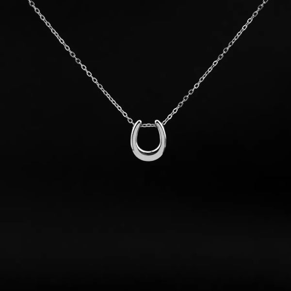 U Shape Necklace for Women with Waterproof Non Tarnish 201 Stainless Steel Pendant and Box Chain