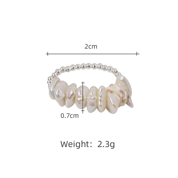925 Sterling Silver Freshwater Pearl Freshwater Pearl, Baroque Pearl, 925 Silver Round Rings Freshwater Pearl Rings