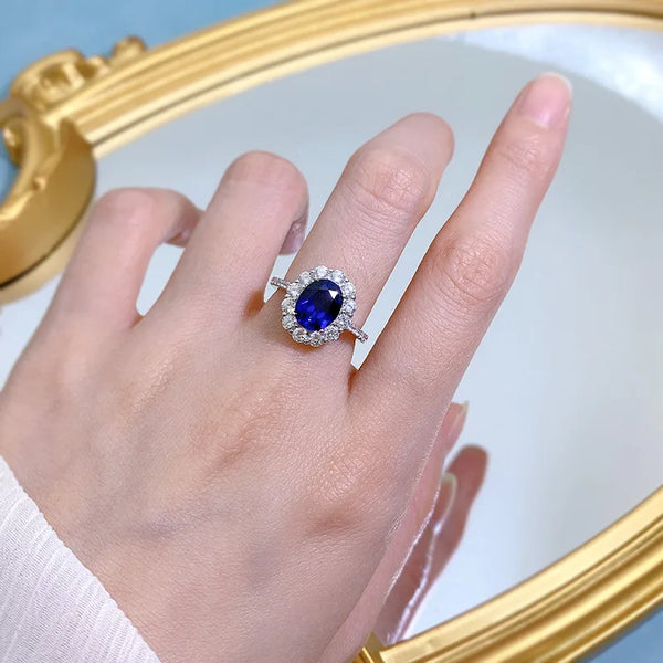 925 Sterling Silver Zircon Oval Rings
