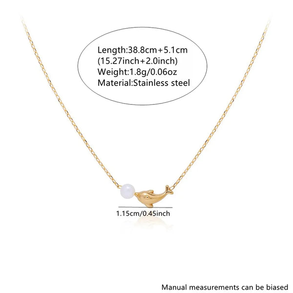 Casual Beach Simple Style Whale 304 Stainless Steel Pendant Necklace 1 Piece
