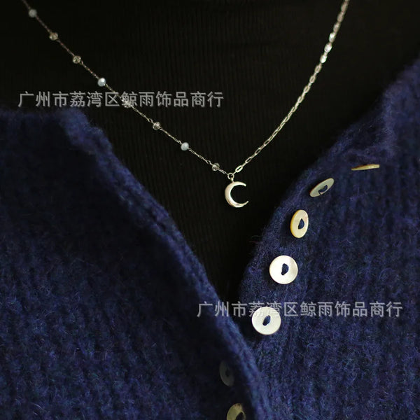 Wholesale Jewelry Simple Style 304 Stainless Steel Glass Stone Necklace